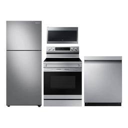 Samsung 4-piece Kitchen Appliances Package With Rt16a6195sr 28 In Top Freezer Refrigerator, Me21dg6300sr 30 In Otr Microwave, Ne63a6511ss 30 In Electric Range And Dw80cg5450sr 24 In Dishwasher - Samsung