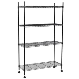 Garvee 4-tier Adjustable Storage Shelving - Cold-rolled Round Tube Metal, Heavy Duty Shelving, Durable Metal Shelves, Space Saving Shelving, Multipurpose Storage Rack. - Garvee