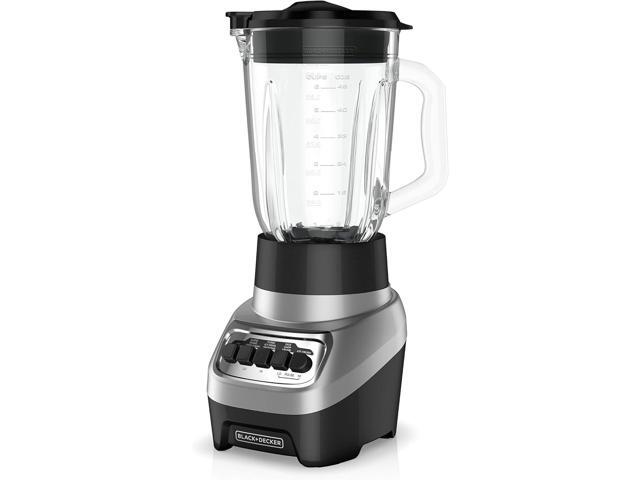 Black+decker Powercrush Countertop Blender, 6-cup Glass Jar, For Smoothies And More, Stainless Steel Blade, 4 Speed Settings To Puree, Crush Ice,
