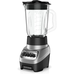 Black+decker Powercrush Countertop Blender, 6-cup Glass Jar, For Smoothies And More, Stainless Steel Blade, 4 Speed Settings To Puree, Crush Ice, - Black & Decker