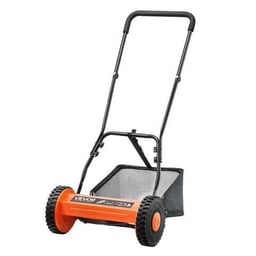 16" Manual Push Reel Lawn Mower 5-blade Adjustable Height Grass Catcher 2 Wheels - VEVOR
