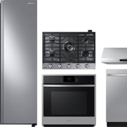 5 Piece Kitchen Appliances Package With Side-by-side Refrigerator And Dishwasher In Stainless Steel - Samsung